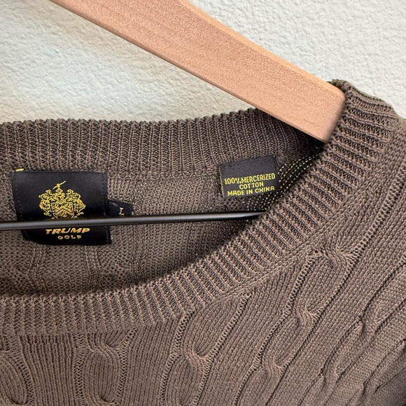 Trump golf Men's Cable Knit Sweater - Olive Green - Picture 3 of 5